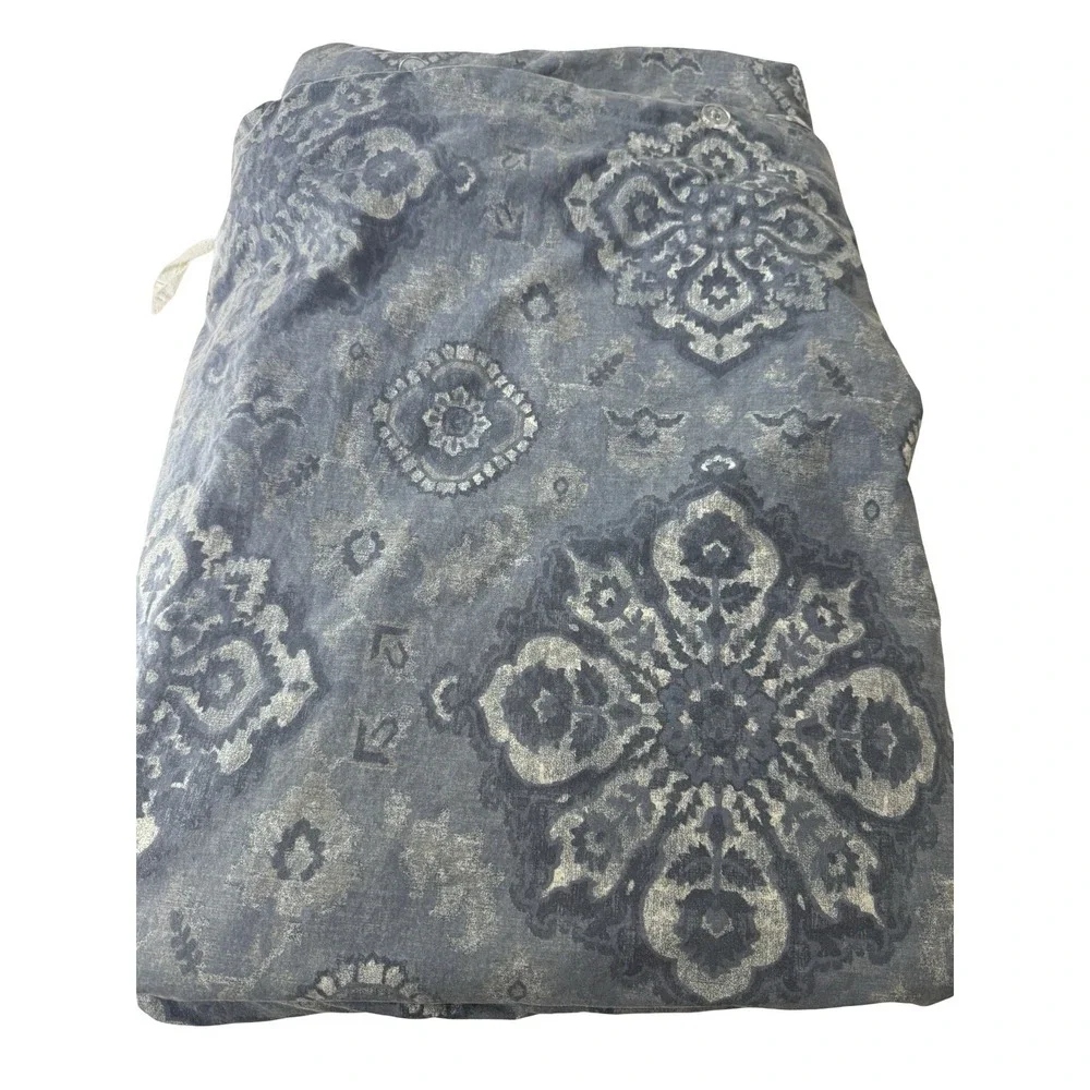 Pottery Barn Giovanna Medallion Blue Gray King/Cal. King Duvet +‎ 1 Sham
